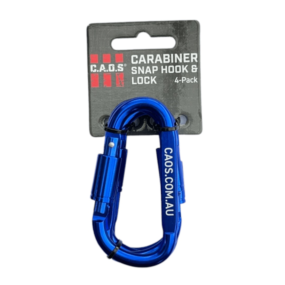 CAOS 4Pk Carabiner Snap Hook & Lock