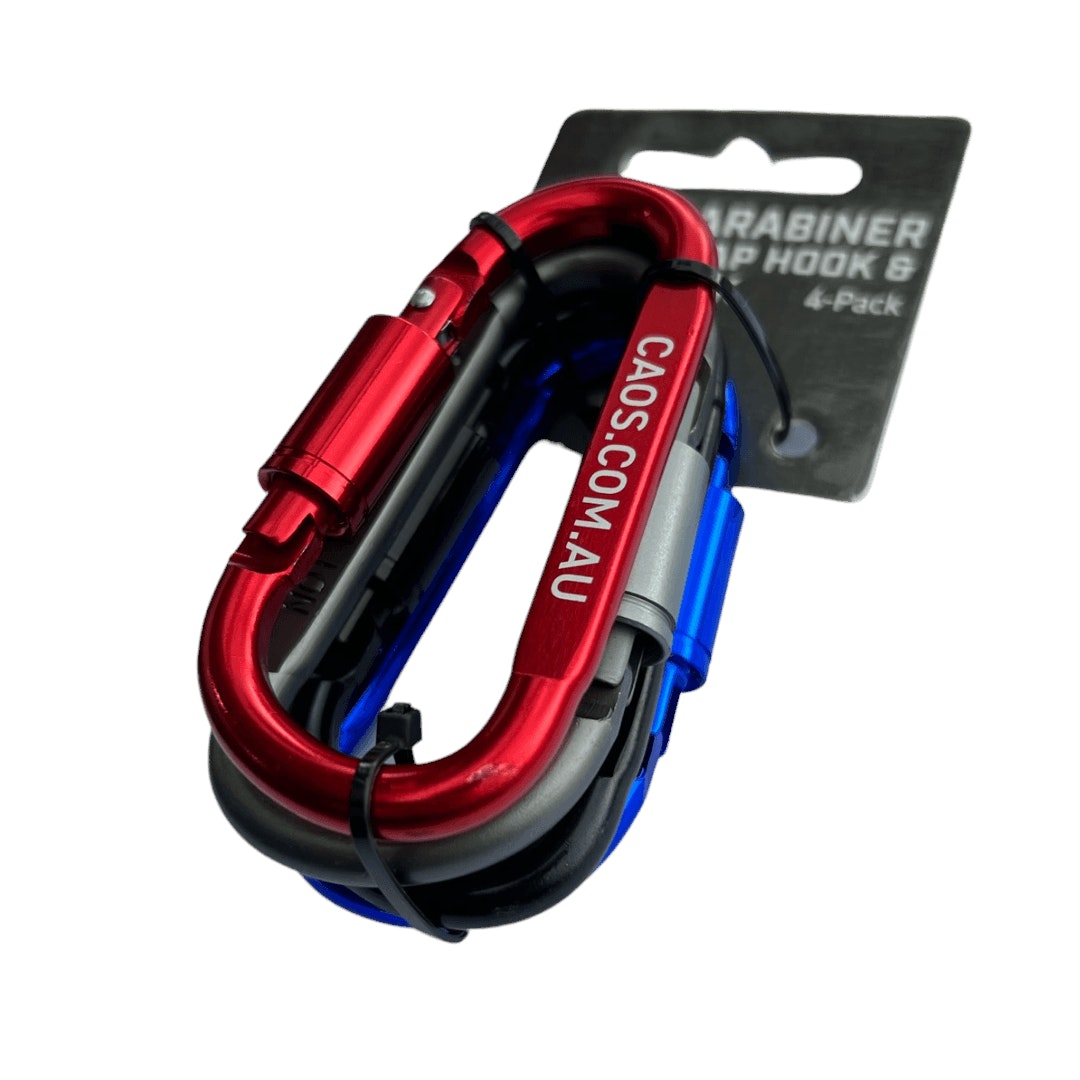 CAOS 4Pk Carabiner Snap Hook & Lock