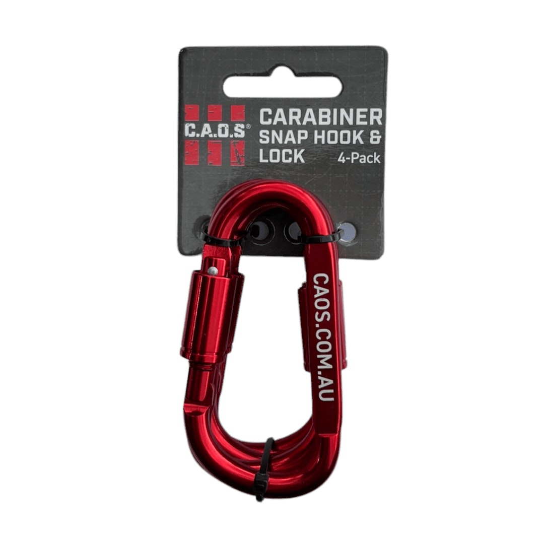 CAOS 4Pk Carabiner Snap Hook & Lock