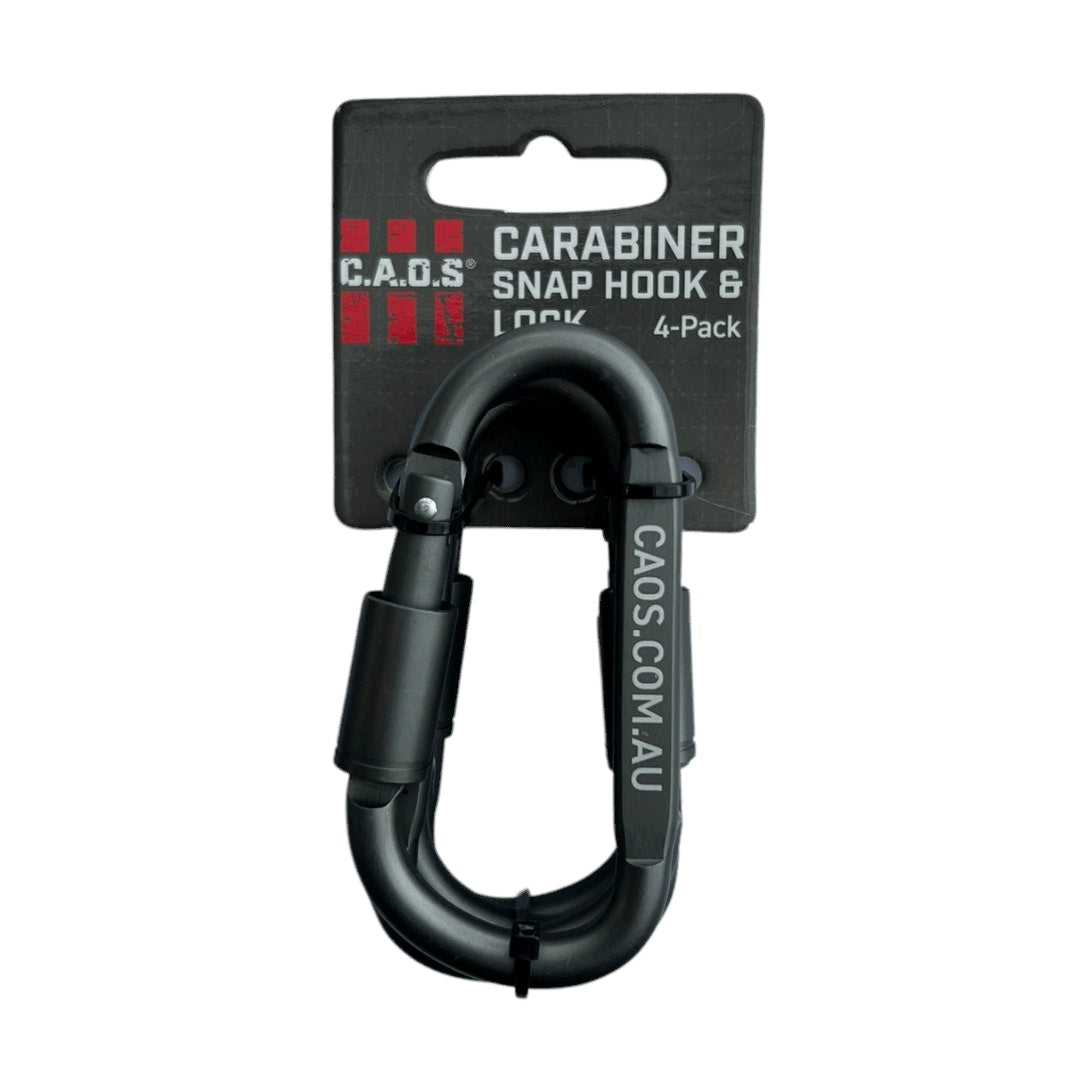 CAOS 4Pk Carabiner Snap Hook & Lock